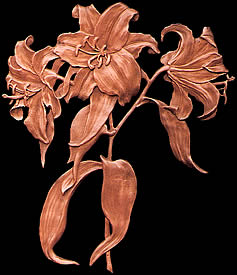 Lilies Bronze Relief